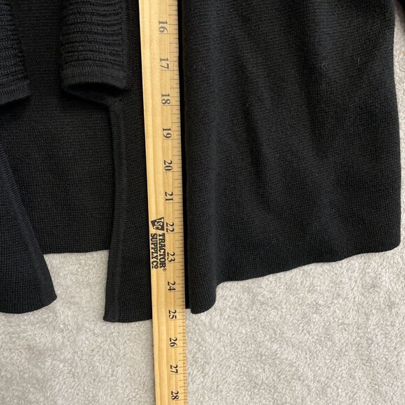 Loft Merino Wool Blend Women's Size M Black Open front Cardigan Sweater - Picture 2 of 7